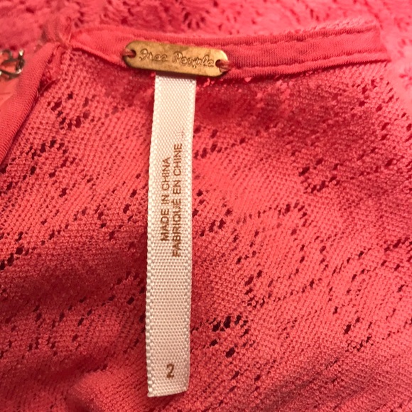 Free People Dress Daisy Pink Crochet Lace Skater size 2 - Picture 9 of 16